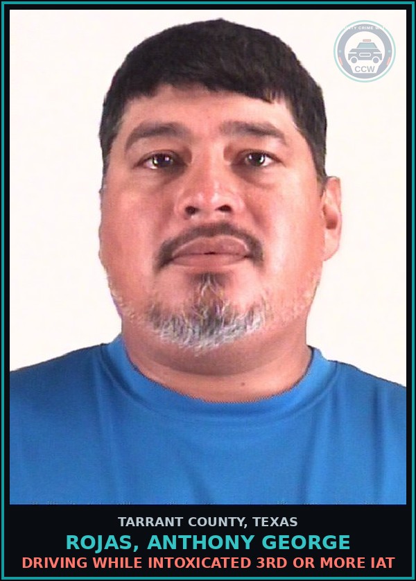 Booking mugshot of Rojas, Anthony George in Tarrant County