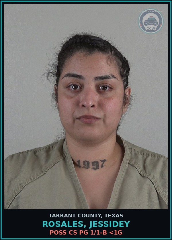 Booking mugshot of Rosales, Jessidey in Tarrant County