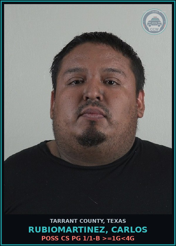 Booking mugshot of Rubiomartinez, Carlos in Tarrant County