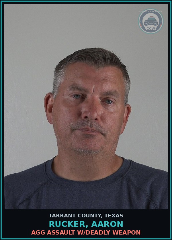 Booking mugshot of Rucker, Aaron in Tarrant County