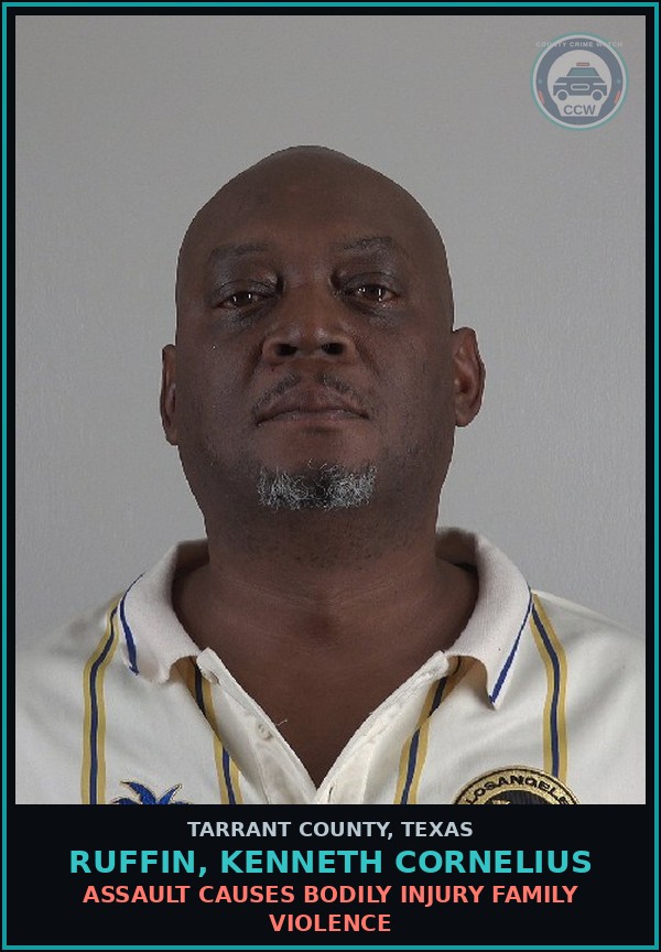 Booking mugshot of Ruffin, Kenneth Cornelius in Tarrant County