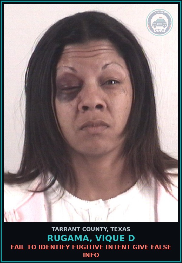 Booking mugshot of Rugama, Vique D in Tarrant County