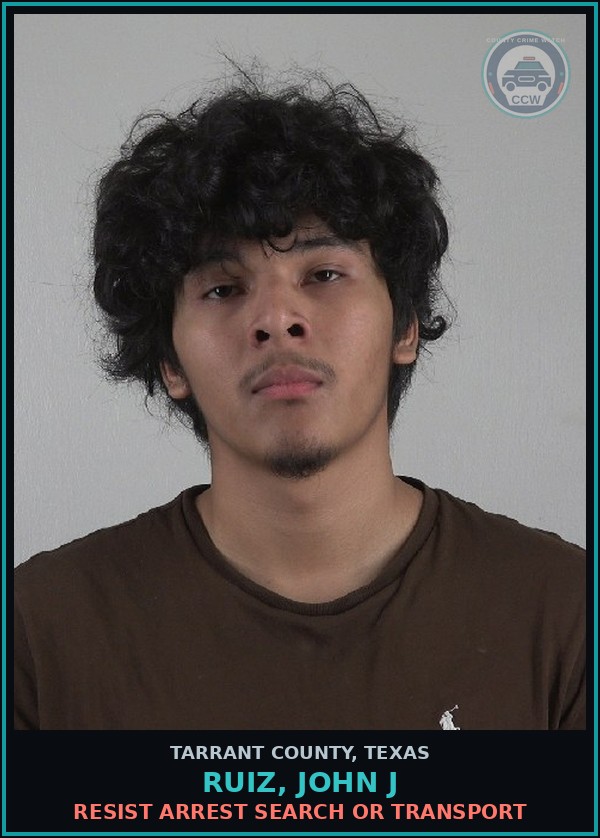 Booking mugshot of Ruiz, John J in Tarrant County