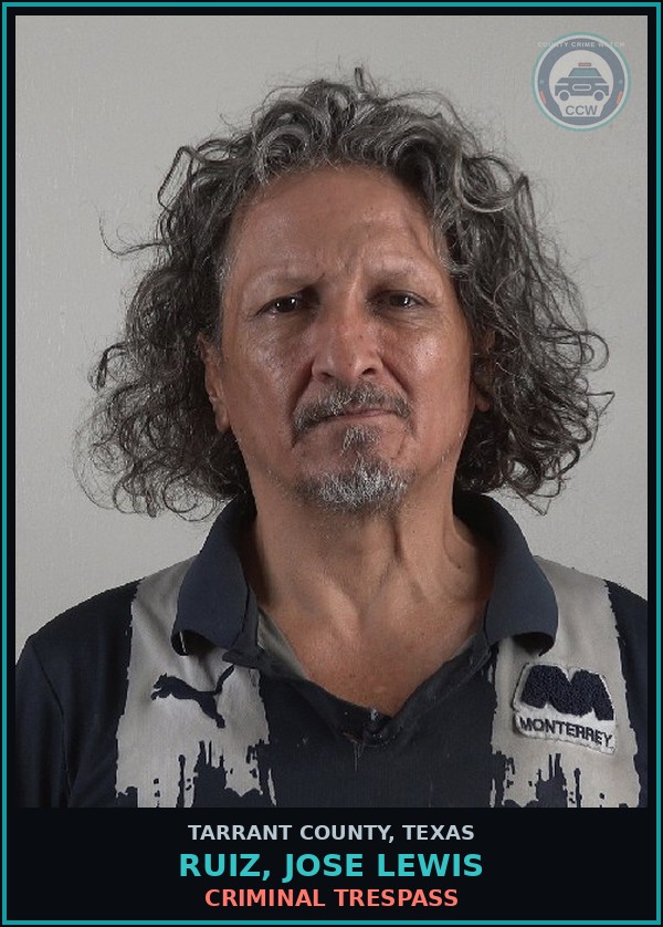 Booking mugshot of Ruiz, Jose Lewis in Tarrant County