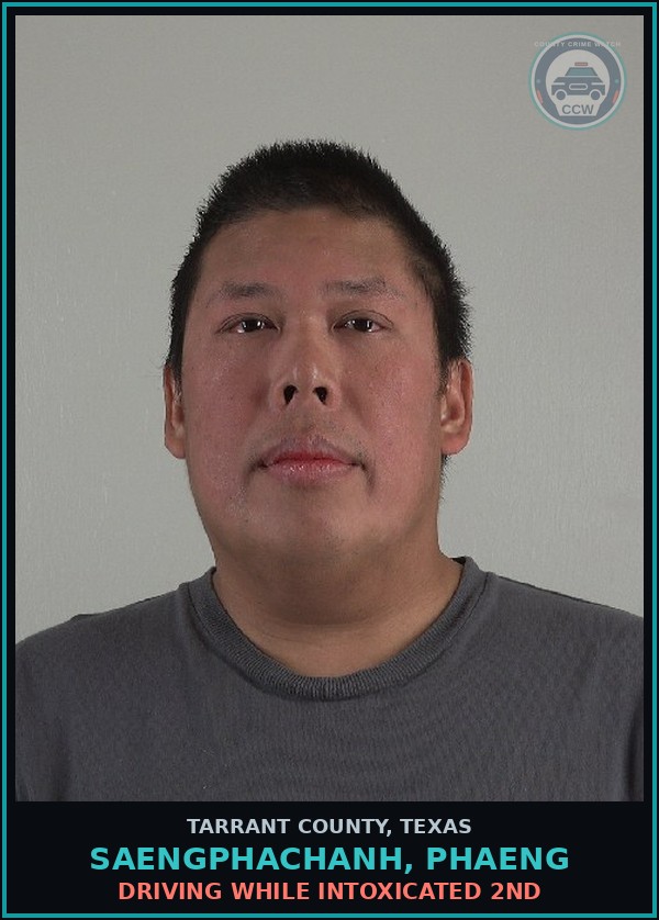 Booking mugshot of Saengphachanh, Phaeng in Tarrant County