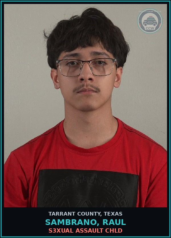 Booking mugshot of Sambrano, Raul in Tarrant County