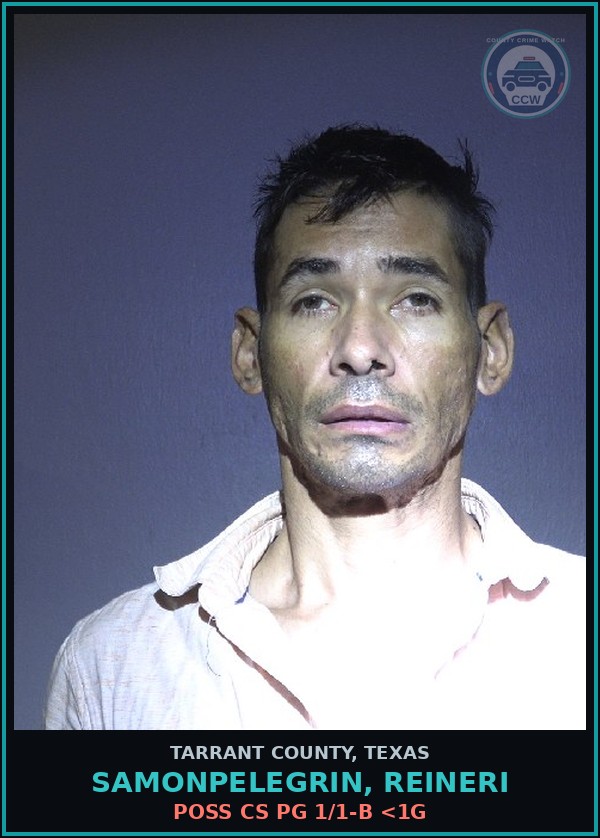 Booking mugshot of Samonpelegrin, Reineri in Tarrant County