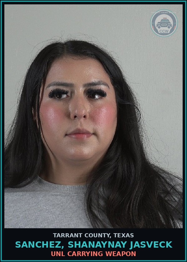 Booking mugshot of Sanchez, Shanaynay Jasveck in Tarrant County