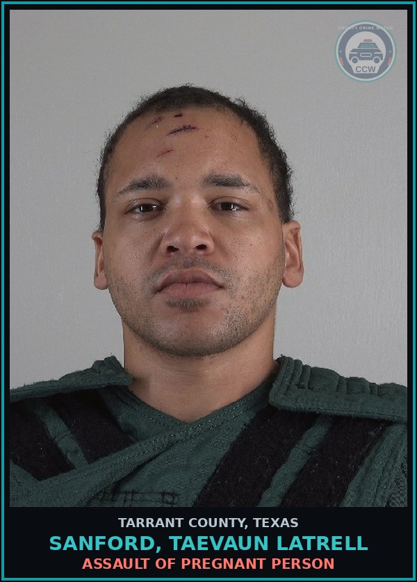 Booking mugshot of Sanford, Taevaun Latrell in Tarrant County