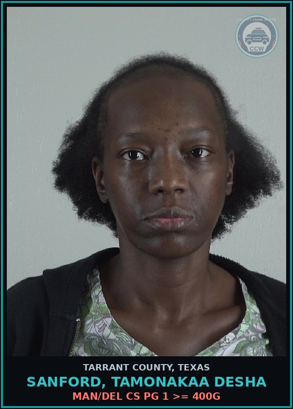 Booking mugshot of Sanford, Tamonakaa Desha in Tarrant County