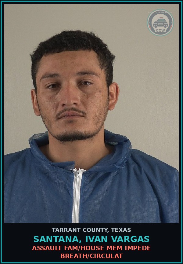 Booking mugshot of Santana, Ivan Vargas in Tarrant County