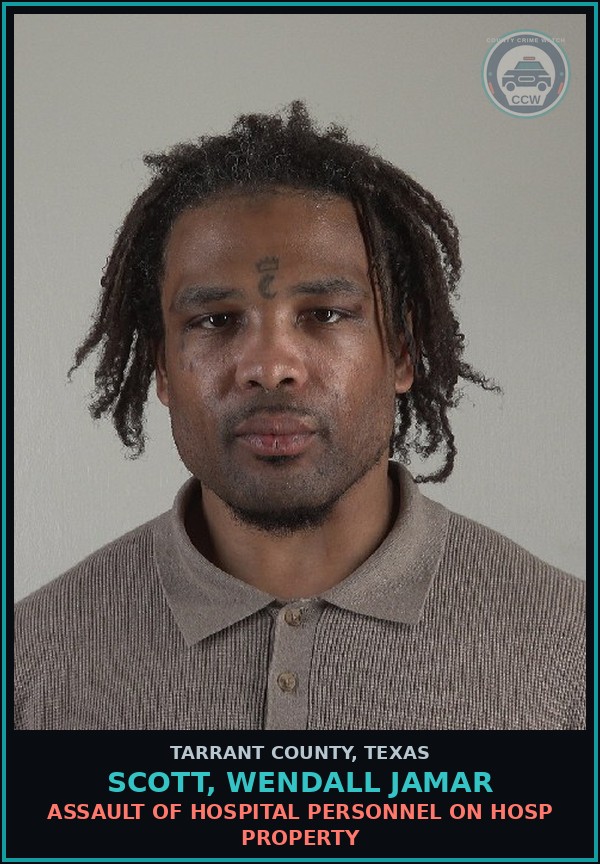 Booking mugshot of Scott, Wendall Jamar in Tarrant County
