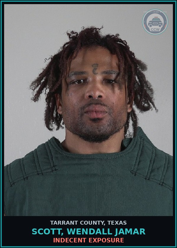 Booking mugshot of Scott, Wendall Jamar in Tarrant County