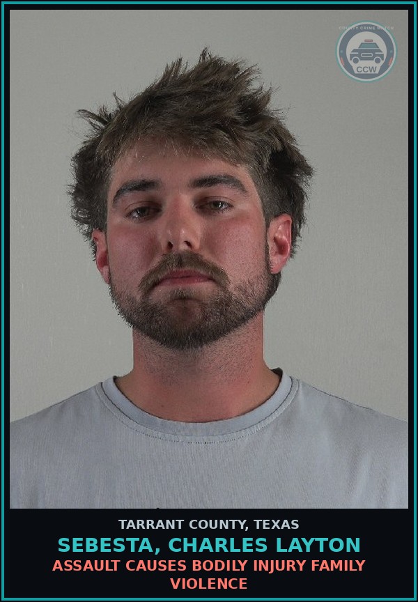 Booking mugshot of Sebesta, Charles Layton in Tarrant County