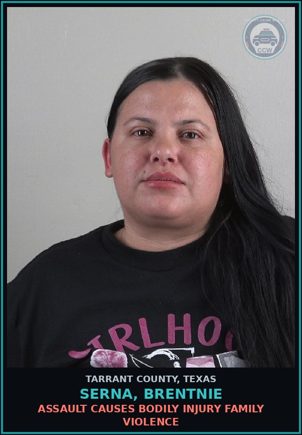 Booking mugshot of Serna, Brentnie in Tarrant County