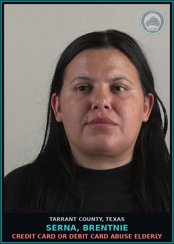Booking mugshot of Serna, Brentnie in Tarrant County