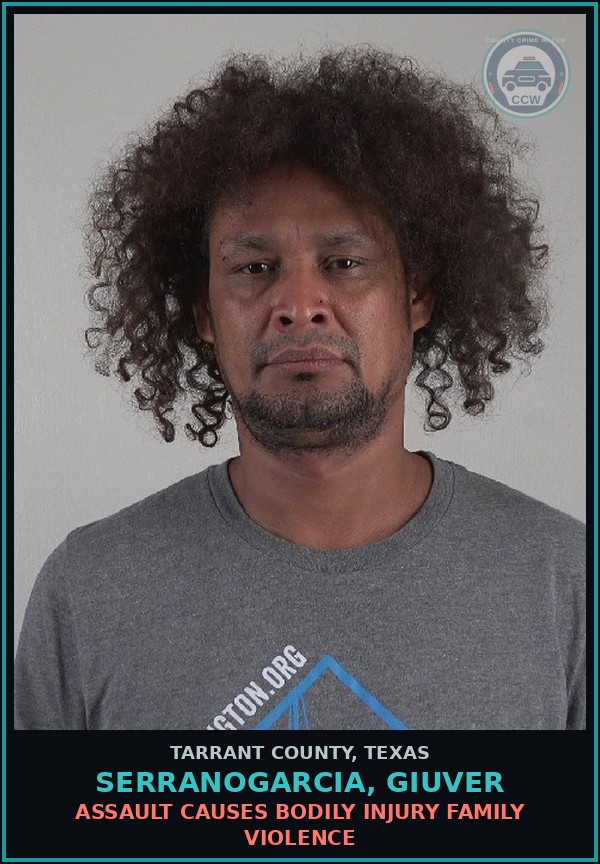 Booking mugshot of Serranogarcia, Giuver in Tarrant County