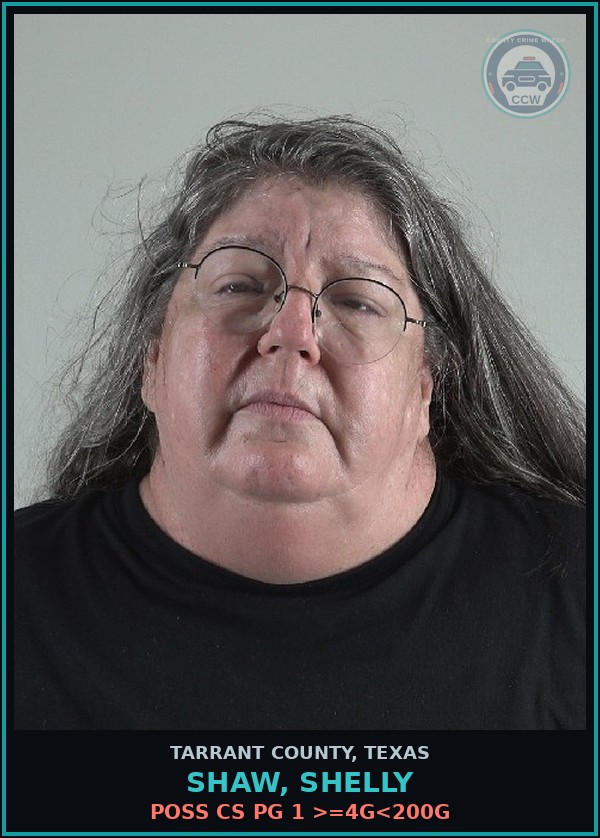 Booking mugshot of Shaw, Shelly in Tarrant County