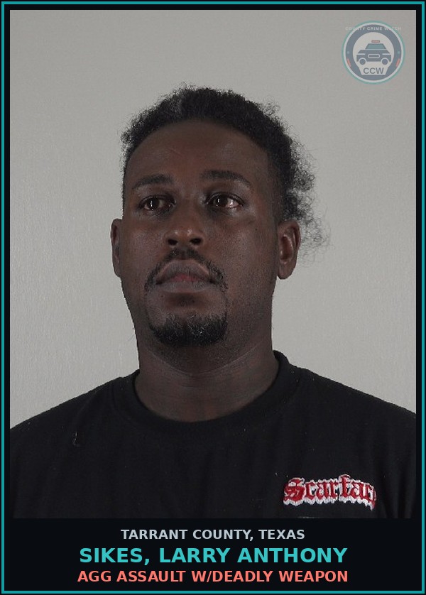 Booking mugshot of Sikes, Larry Anthony in Tarrant County