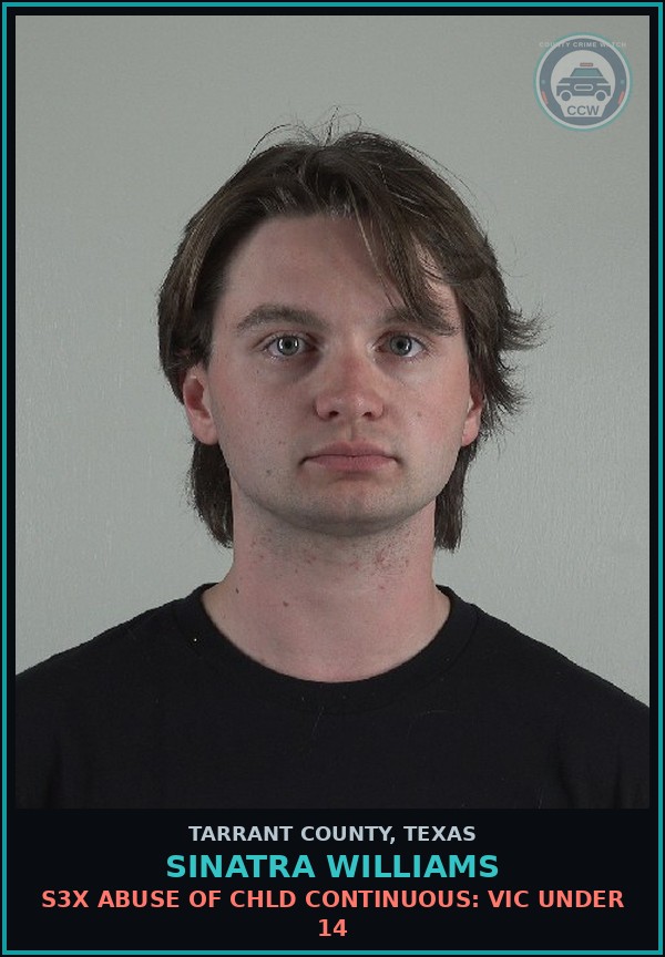 Booking mugshot of Sinatra Williams in Tarrant County