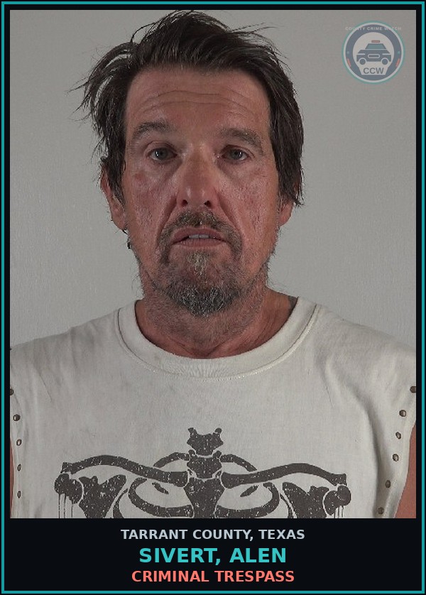 Booking mugshot of Sivert, Alen in Tarrant County