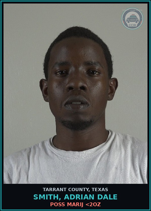 Booking mugshot of Smith, Adrian Dale in Tarrant County