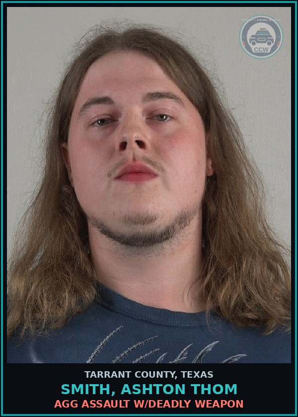 Booking mugshot of Smith, Ashton Thom in Tarrant County