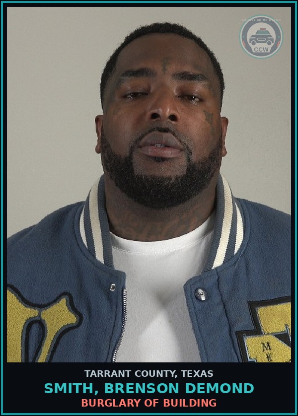 Booking mugshot of Smith, Brenson Demond in Tarrant County