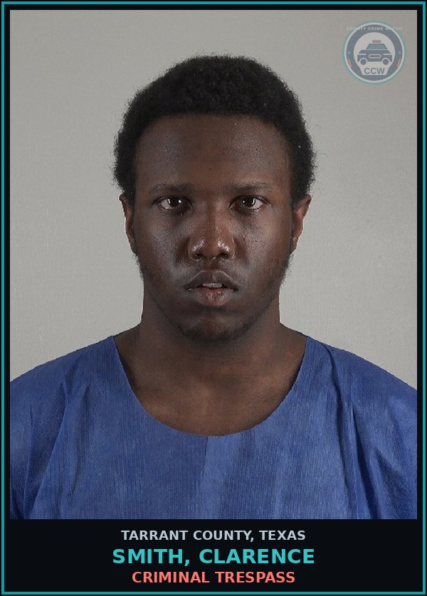 Booking mugshot of Smith, Clarence in Tarrant County