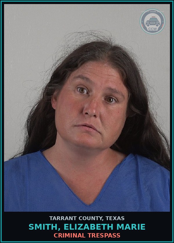 Booking mugshot of Smith, Elizabeth Marie in Tarrant County