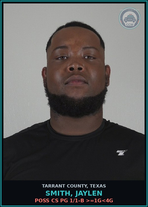 Booking mugshot of Smith, Jaylen in Tarrant County