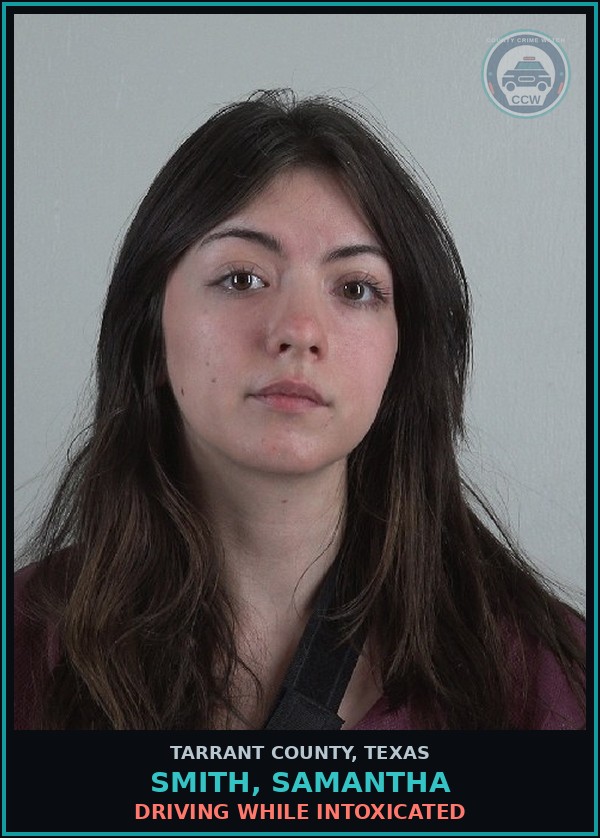 Booking mugshot of Smith, Samantha in Tarrant County