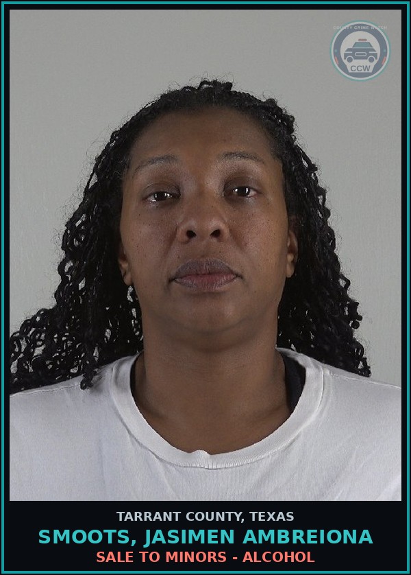 Booking mugshot of Smoots, Jasimen Ambreiona in Tarrant County
