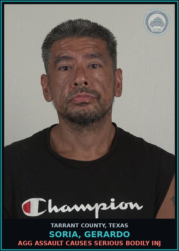 Booking mugshot of Soria, Gerardo in Tarrant County
