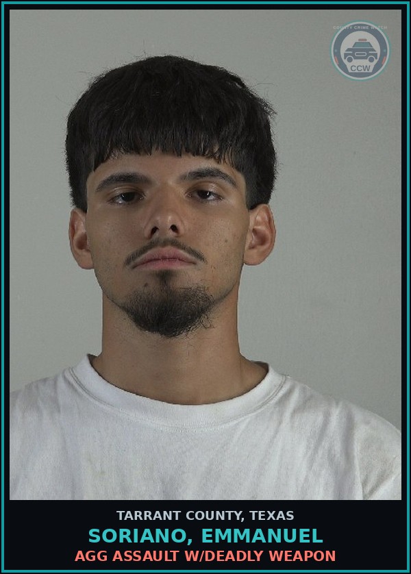Booking mugshot of Soriano, Emmanuel in Tarrant County