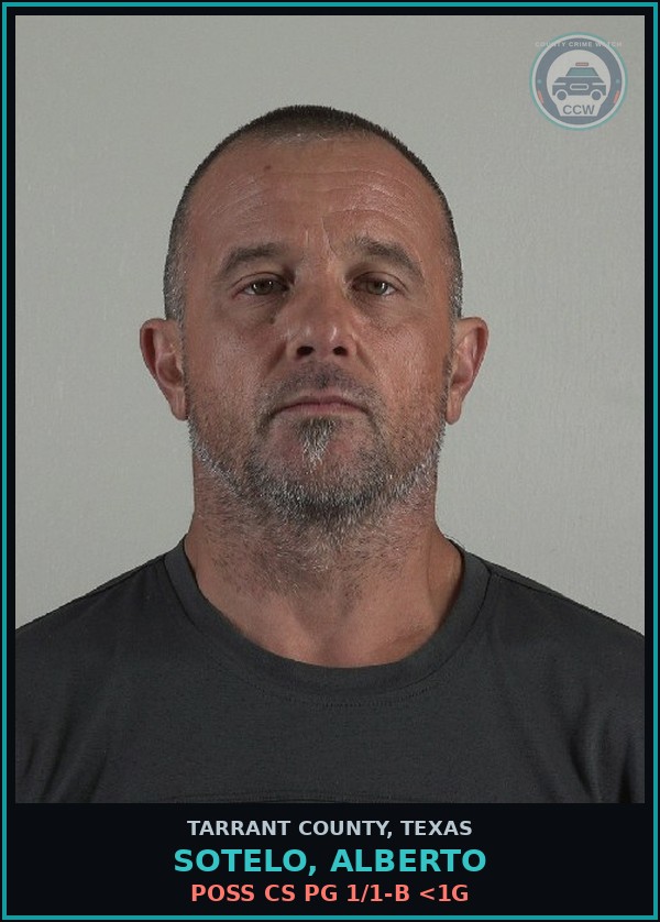 Booking mugshot of Sotelo, Alberto in Tarrant County