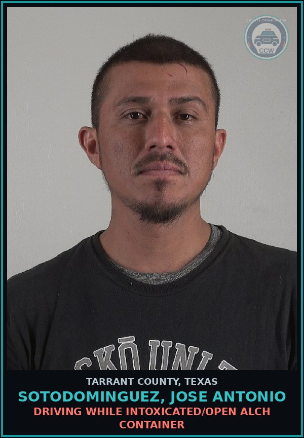 Booking mugshot of Sotodominguez, Jose Antonio in Tarrant County