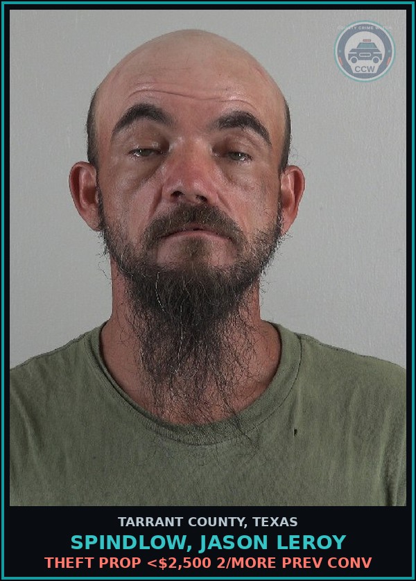 Booking mugshot of Spindlow, Jason Leroy in Tarrant County