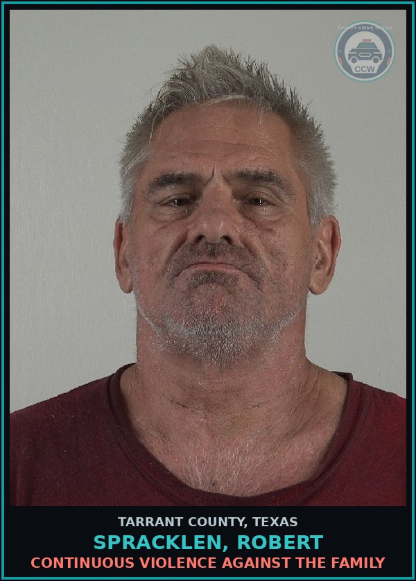 Booking mugshot of Spracklen, Robert in Tarrant County