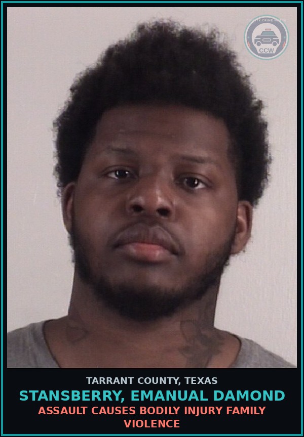 Booking mugshot of Stansberry, Emanual Damond in Tarrant County