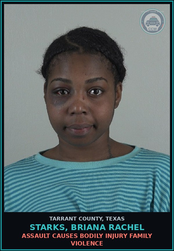 Booking mugshot of Starks, Briana Rachel in Tarrant County