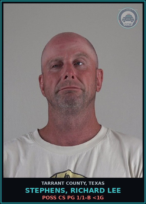 Booking mugshot of Stephens, Richard Lee in Tarrant County