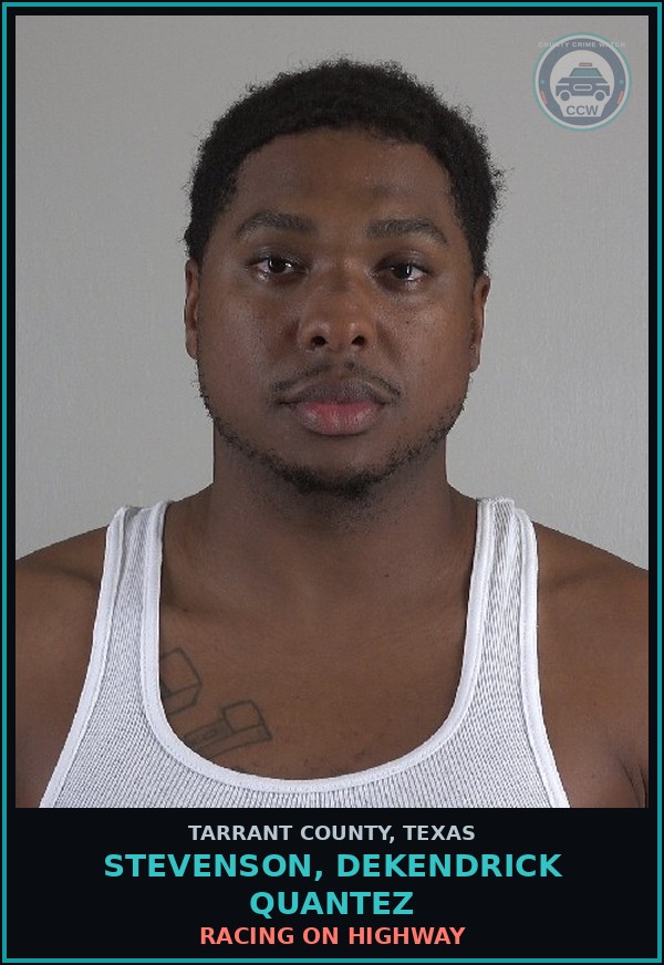 Booking mugshot of Stevenson, Dekendrick Quantez in Tarrant County