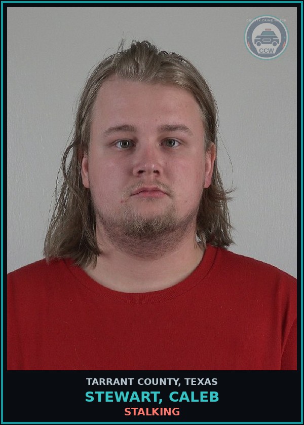 Booking mugshot of Stewart, Caleb in Tarrant County