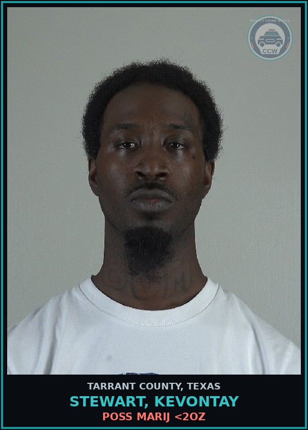 Booking mugshot of Stewart, Kevontay in Tarrant County