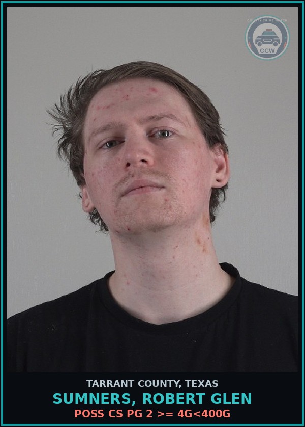 Booking mugshot of Sumners, Robert Glen in Tarrant County