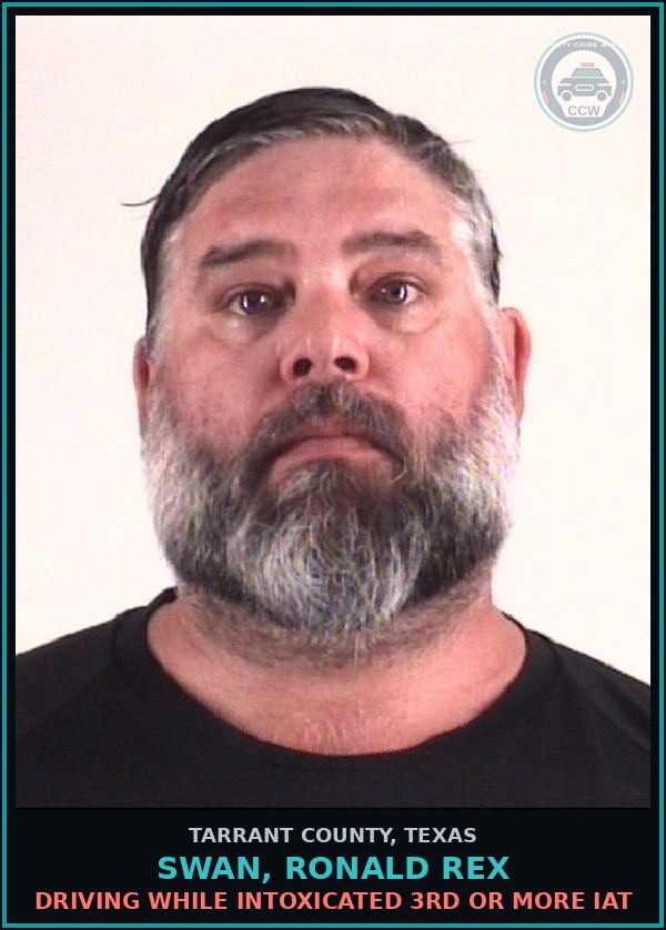 Booking mugshot of Swan, Ronald Rex in Tarrant County
