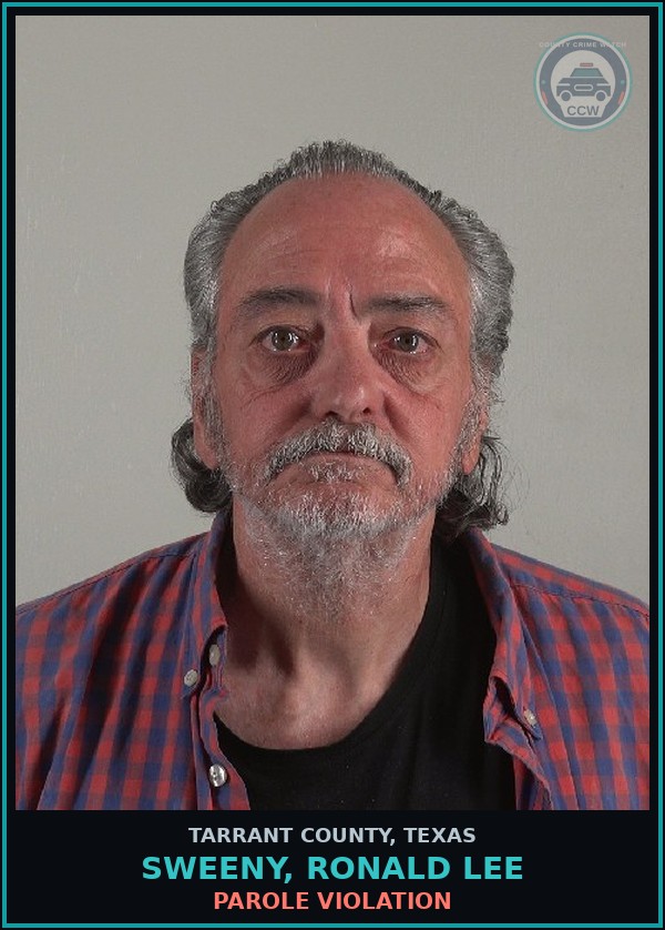 Booking mugshot of Sweeny, Ronald Lee in Tarrant County
