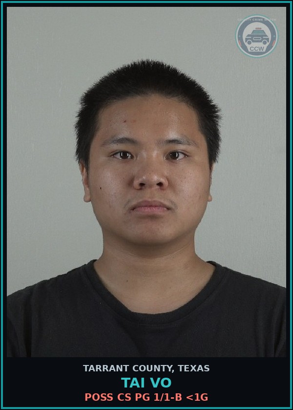Booking mugshot of Tai Vo in Tarrant County