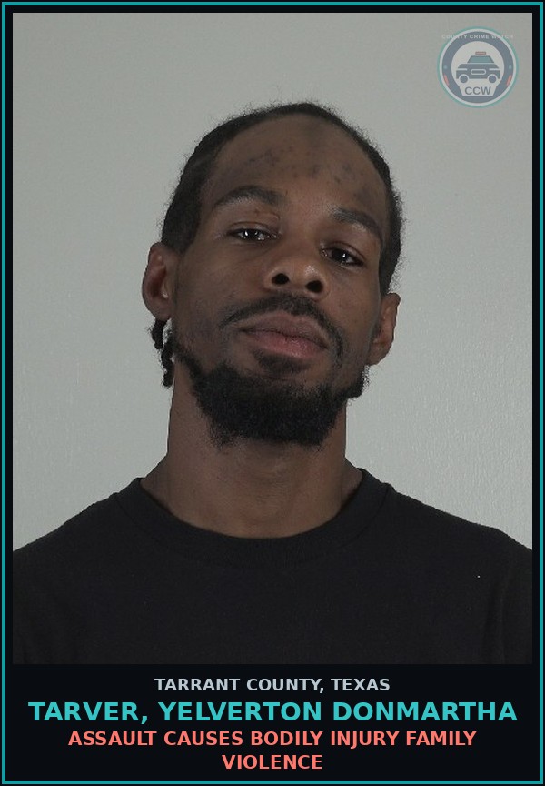Booking mugshot of Tarver, Yelverton Donmartha in Tarrant County